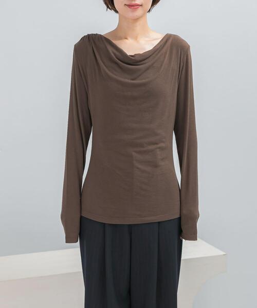 URBAN RESEARCH ROSSO WOMEN（アーバンリサーチ　ロッソ）の「2WAYネックオフショルプルオーバー（Tシャツ/カットソー・レディース・ブラック/オフホワイト/ブラウン・FREE）」の10枚目の写真