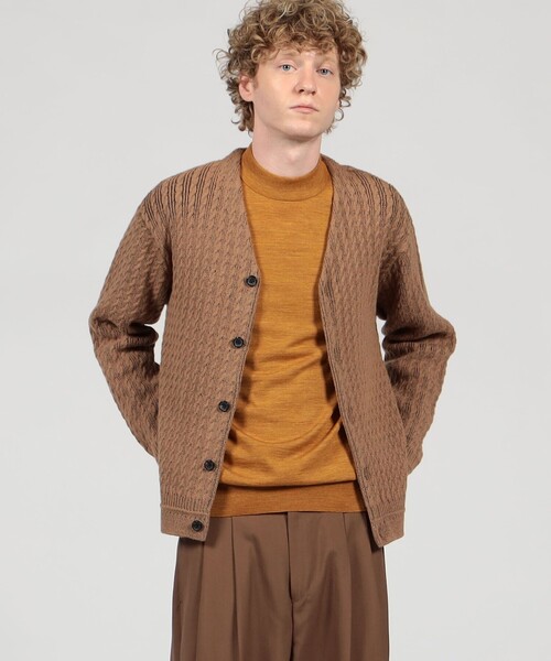 トゥモローランドtomorrowlandEditionケーブルニットカーディガン TOMORROWLAND tricot アルパカポリエステルケーブル Vネック