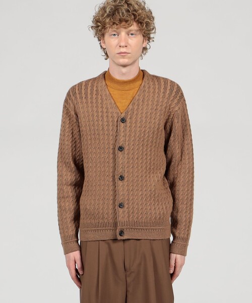 TOMORROWLAND tricot アルパカポリエステルケーブル Vネック