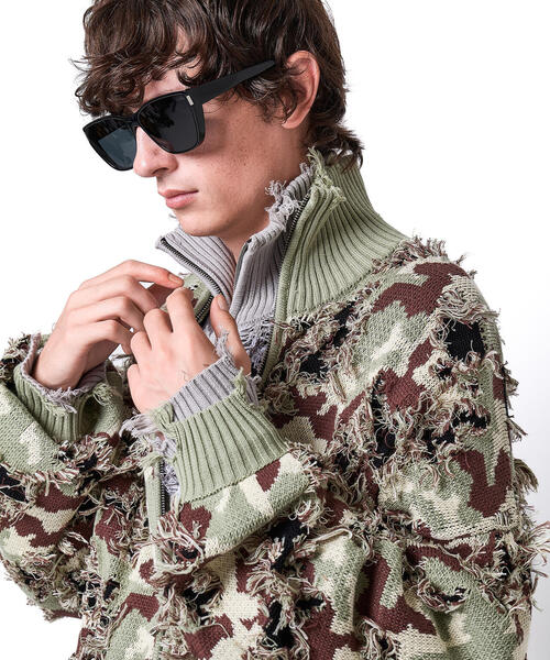 DANKE SCHON（ダンケシェーン）の「DankeSchon/ダンケシェーン/CAMO KNIT DRIVERS（カーディガン/ボレロ・レディース・モスグリーン/グレー・M/L）」の22枚目の写真