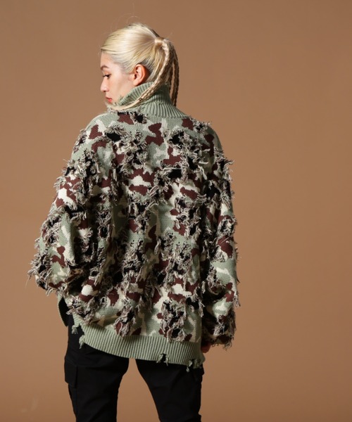 DANKE SCHON（ダンケシェーン）の「DankeSchon/ダンケシェーン/CAMO KNIT DRIVERS（カーディガン/ボレロ・レディース・モスグリーン/グレー・M/L）」の7枚目の写真