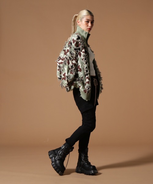 DANKE SCHON（ダンケシェーン）の「DankeSchon/ダンケシェーン/CAMO KNIT DRIVERS（カーディガン/ボレロ・レディース・モスグリーン/グレー・M/L）」の11枚目の写真