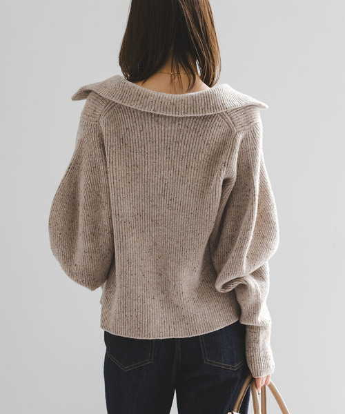 NOBLE別注》Venit/ヴェニット ネップツイードパフスリーブカーディガン