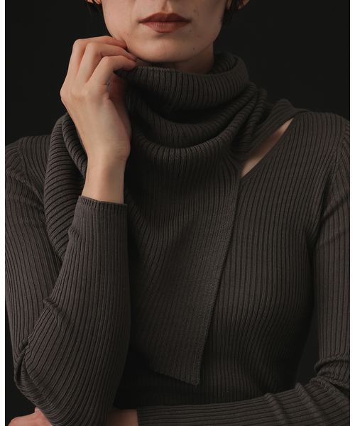 emily week シルク混リブVネックプルオーバー シルク混リブVネックプルオーバー | エミリーウィーク(emilyweek