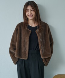 MINS MINIS（ミンスミニス）の「ノーカラーファージャケット（ノーカラージャケット）」