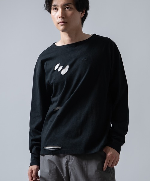 SIDEWAY STANCE(サイドウェイスタンス)の「【SIDEWAY STANCE】グランジ 無地 長袖Tシャツ(Tシャツ/カットソー・メンズ・ホワイト/ブラック系/ブラウン系/ブラック・X-LARGE/LARGE/MEDIUM/SMALL)」の1枚目の写真