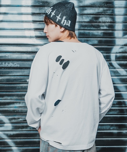 SIDEWAY STANCE(サイドウェイスタンス)の「【SIDEWAY STANCE】グランジ 無地 長袖Tシャツ(Tシャツ/カットソー・メンズ・ホワイト/ブラック系/ブラウン系/ブラック・X-LARGE/LARGE/MEDIUM/SMALL)」の6枚目の写真