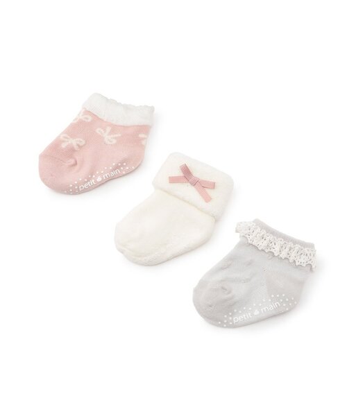 petit main(プティマイン)の「BABY3Pソックス(ベビーシューズ/ベビーソックス・キッズ・グリーン/マスタード/ライトピンク/クリーム・11-13cm/9-11cm)」の4枚目の写真