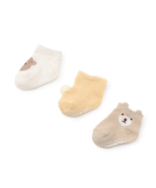 petit main(プティマイン)の「BABY3Pソックス(ベビーシューズ/ベビーソックス・キッズ・グリーン/マスタード/ライトピンク/クリーム・11-13cm/9-11cm)」の3枚目の写真