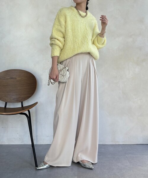 DouDou(ドゥドゥ)の「【WEB限定】ロングシャギープルオーバー(ニット/セーター・レディース・アイボリー/ベージュ/イエロー/チャコールグレー・FREE)」の18枚目の写真