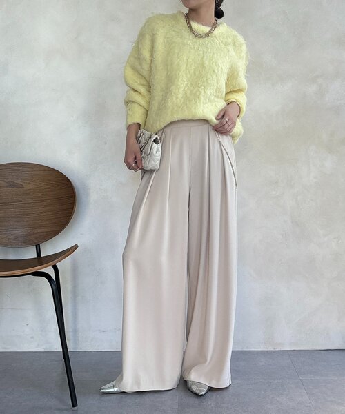 DouDou(ドゥドゥ)の「【WEB限定】ロングシャギープルオーバー(ニット/セーター・レディース・アイボリー/ベージュ/イエロー/チャコールグレー・FREE)」の20枚目の写真