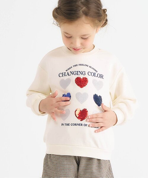 apres les cours(アプレレクール)の「5柄バラエティモチーフトレーナー_ジュニア対応(スウェット・キッズ・ブラウン/エンジ/ミント/ラベンダー/アイボリー・80/90/100/110/120/130/140)」の2枚目の写真