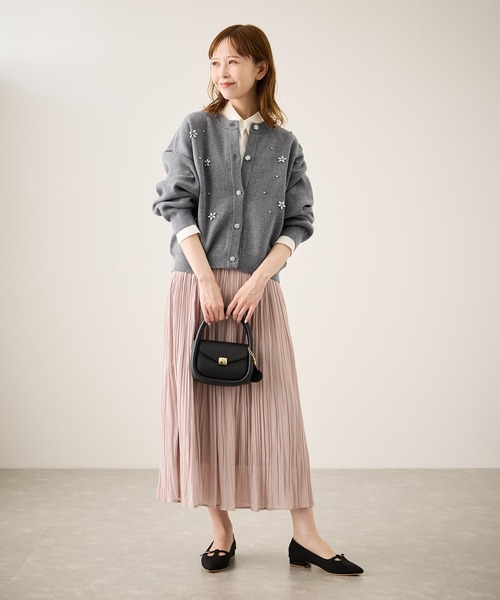 ROPE' PICNIC（ロペピクニック）の「ビジューニットカーディガン（カーディガン/ボレロ・レディース・グレー/ブルー/ブラック/レッド/キナリ・FREE）」の10枚目の写真