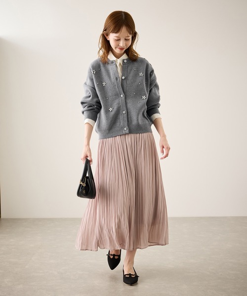 ROPE' PICNIC（ロペピクニック）の「ビジューニットカーディガン（カーディガン/ボレロ・レディース・グレー/ブルー/ブラック/レッド/キナリ・FREE）」の11枚目の写真
