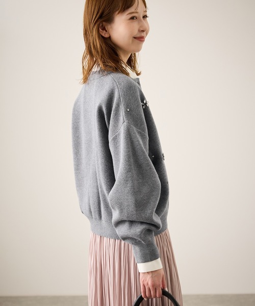 ROPE' PICNIC（ロペピクニック）の「ビジューニットカーディガン（カーディガン/ボレロ・レディース・グレー/ブルー/ブラック/レッド/キナリ・FREE）」の15枚目の写真