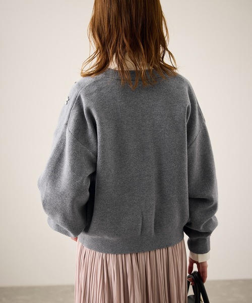 ROPE' PICNIC（ロペピクニック）の「ビジューニットカーディガン（カーディガン/ボレロ・レディース・グレー/ブルー/ブラック/レッド/キナリ・FREE）」の16枚目の写真