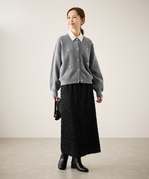 ROPE' PICNIC（ロペピクニック）の「ビジューニットカーディガン（カーディガン/ボレロ・レディース・グレー/ブルー/ブラック/レッド/キナリ・FREE）」の17枚目の写真