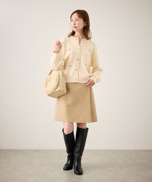 ROPE' PICNIC（ロペピクニック）の「ビジューニットカーディガン（カーディガン/ボレロ・レディース・グレー/ブルー/ブラック/レッド/キナリ・FREE）」の21枚目の写真