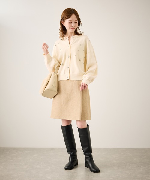 ROPE' PICNIC（ロペピクニック）の「ビジューニットカーディガン（カーディガン/ボレロ・レディース・グレー/ブルー/ブラック/レッド/キナリ・FREE）」の22枚目の写真