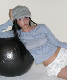 ベーシックボートネックトップ_スカイブルー