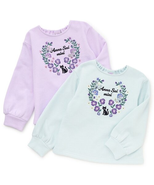 ANNA SUI mini(アナスイ・ミニ)の「【あったか】ドリーミーネコ刺しゅうトレーナー(スウェット・キッズ・ラベンダー/ライトブルー・85-95cm/100-110cm/120cm/130cm/140cm)」の10枚目の写真