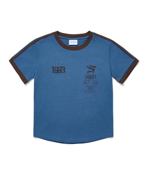 1993STUDIO(1993スタジオ)の「93トラッククロップリンガーTシャツ_ヴィンテージブルー(Tシャツ/カットソー・レディース・その他・FREE)」の2枚目の写真