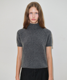 SINOON（シヌーン）の「Rabbit Tie Half Sleeve Turtleneck Knit (Charcoal Grey)（ニット/セーター）」
