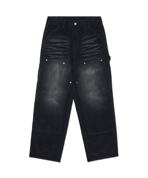 NOMANUAL(NOMANUAL)の「DOUBLE KNEE CORDUROY PANTS - WASHED BLACK(その他パンツ・レディース・その他・SMALL/MEDIUM/LARGE/X-LARGE)」の1枚目の写真