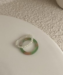 yu-ka | YU-KA:レジン&ビーズリング 2セット resin& beads ring 2set(リング)