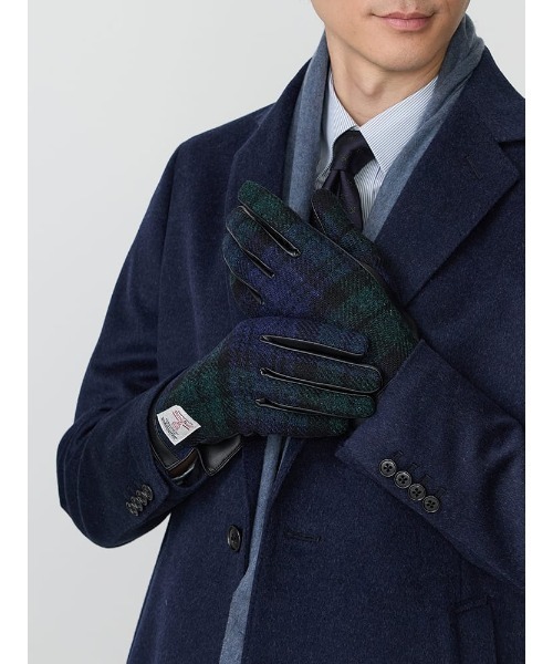 Perfect Suit FActory(パーフェクトスーツファクトリー)の「【HARRIS TWEED/ハリスツイード】ウールグローブ ブラック/ブラウン/ネイビー(手袋・メンズ・ブラック/ダークブラウン/グリーン・FREE)」の3枚目の写真