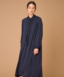 INED | バックサテンジョーゼット ボウタイワンピース(ワンピース)