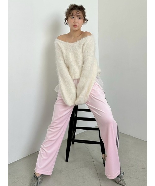 SNIDEL（スナイデル）の「【HIGH QUALITY】スリアルパカVネックプルオーバー（ニット/セーター・レディース・ピンク/ライラック/オフホワイト・F）」の6枚目の写真