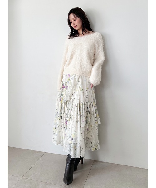 SNIDEL（スナイデル）の「【HIGH QUALITY】スリアルパカVネックプルオーバー（ニット/セーター・レディース・ピンク/ライラック/オフホワイト・F）」の10枚目の写真