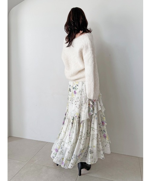 SNIDEL（スナイデル）の「【HIGH QUALITY】スリアルパカVネックプルオーバー（ニット/セーター・レディース・ピンク/ライラック/オフホワイト・F）」の12枚目の写真