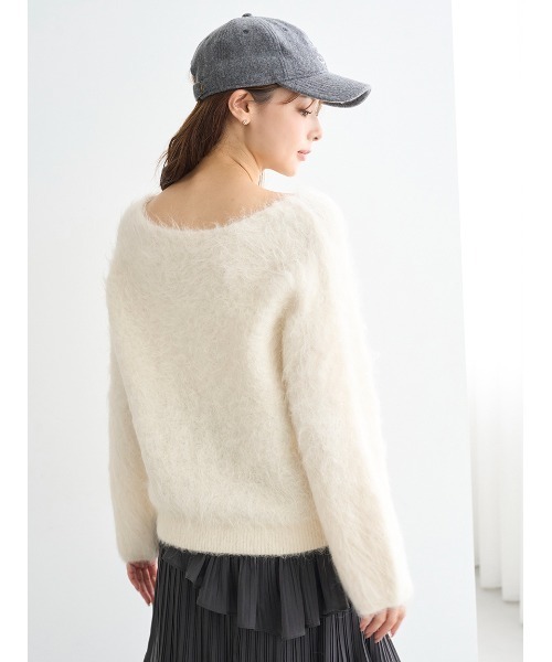 SNIDEL（スナイデル）の「【HIGH QUALITY】スリアルパカVネックプルオーバー（ニット/セーター・レディース・ピンク/ライラック/オフホワイト・F）」の15枚目の写真