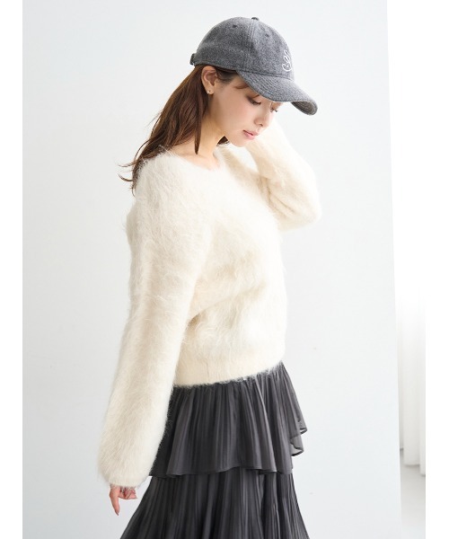 SNIDEL（スナイデル）の「【HIGH QUALITY】スリアルパカVネックプルオーバー（ニット/セーター・レディース・ピンク/ライラック/オフホワイト・F）」の16枚目の写真