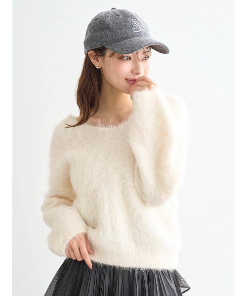 SNIDEL（スナイデル）の「【HIGH QUALITY】スリアルパカVネックプルオーバー（ニット/セーター・レディース・ピンク/ライラック/オフホワイト・F）」の20枚目の写真