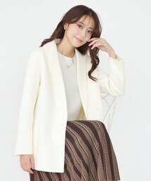 COUP DE CHANCE（クードシャンス）の「【リバー仕立て／裏地無し】軽く羽織れるウールリバーコート（ステンカラーコート）」