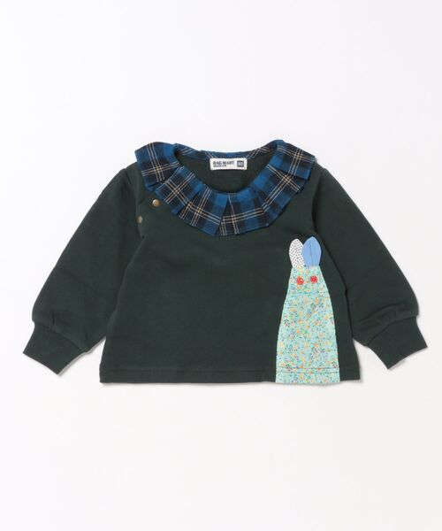 RAGMART(ラグマート)の「うさぎさん裏毛トレーナー(スウェット・キッズ・グリーン/ピンク/イエロー・90cm/95cm/80cm)」の2枚目の写真