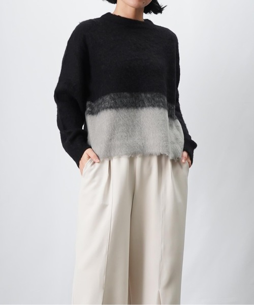 LUCA/LADY LUCK LUCA（ルカ/レディラックルカ）の「LC/LLL ツートンシャギーニットプルオーバー（ニット/セーター・レディース・ブルー/ブラック・FREE）」の5枚目の写真