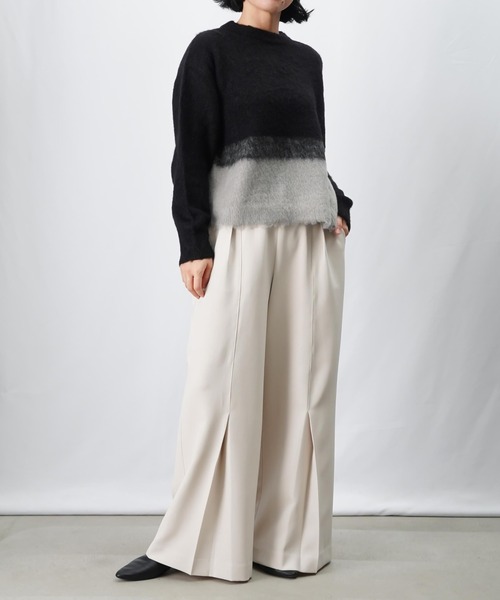 LUCA/LADY LUCK LUCA（ルカ/レディラックルカ）の「LC/LLL ツートンシャギーニットプルオーバー（ニット/セーター・レディース・ブルー/ブラック・FREE）」の4枚目の写真