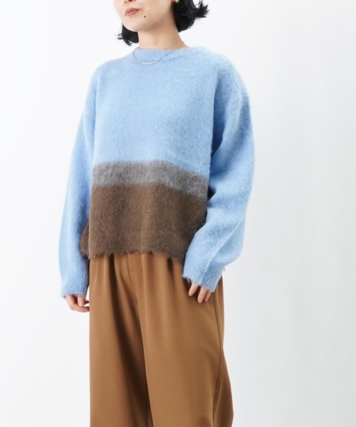 LUCA/LADY LUCK LUCA（ルカ/レディラックルカ）の「LC/LLL ツートンシャギーニットプルオーバー（ニット/セーター・レディース・ブルー/ブラック・FREE）」の14枚目の写真