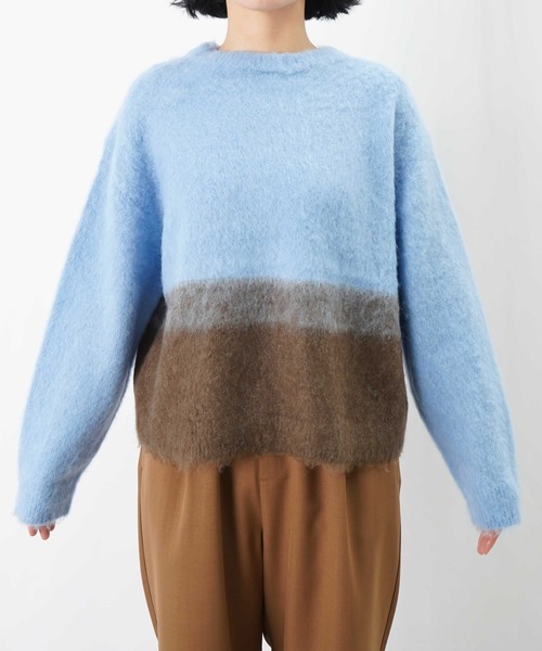 LUCA/LADY LUCK LUCA（ルカ/レディラックルカ）の「LC/LLL ツートンシャギーニットプルオーバー（ニット/セーター・レディース・ブルー/ブラック・FREE）」の15枚目の写真