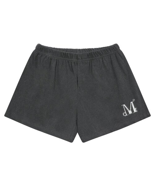 MUCENT(ムセント)の「スラップピグメントウォッシングメタルロゴセットアップショーツ(2カラー)(その他パンツ・レディース・ブルー/チャコール・FREE)」の1枚目の写真