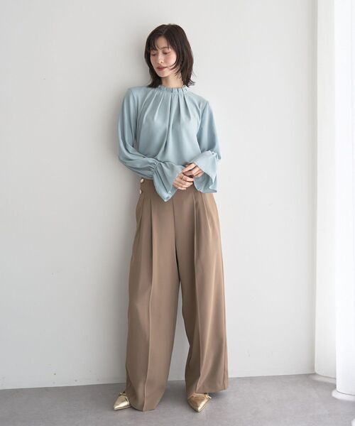 YECCA VECCA（イェッカヴェッカ）の「タックデザインブラウス（シャツ/ブラウス・レディース・ラベンダー/ネイビー/ミント/ライトグレー・FREE）」の16枚目の写真