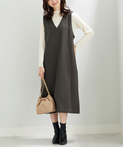 BELLUNA PLUS(ベルーナ)の「体型カバージャンパースカート(スカート・レディース・モカ/チャコール/ブラック・LARGE/X-LARGE/MEDIUM)」の3枚目の写真