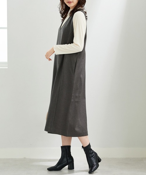 BELLUNA PLUS(ベルーナ)の「体型カバージャンパースカート(スカート・レディース・モカ/チャコール/ブラック・LARGE/X-LARGE/MEDIUM)」の7枚目の写真