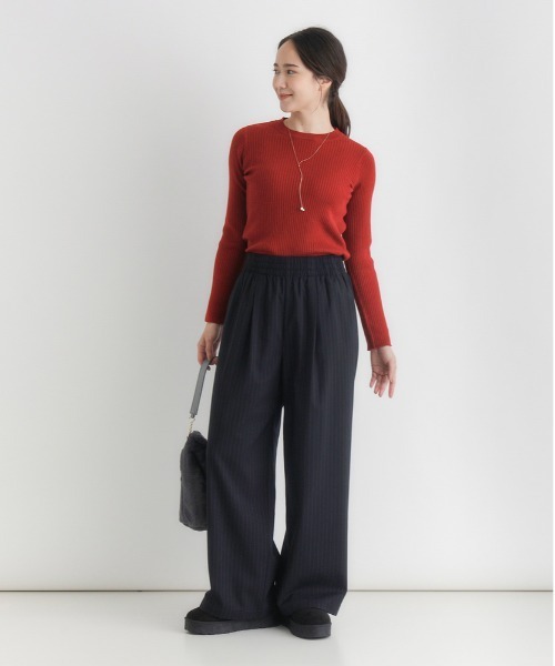Right-on(ライトオン)の「HONEYSUCKLE ROSE(ハニーサックルローズ)【レディース】裏起毛イージーワイドパンツ(その他パンツ・レディース・ネイビー/グレー・M/L/S)」の7枚目の写真
