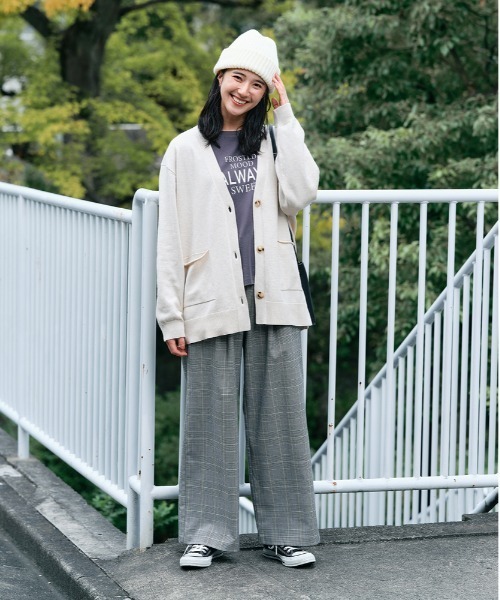 Right-on(ライトオン)の「HONEYSUCKLE ROSE(ハニーサックルローズ)【レディース】裏起毛イージーワイドパンツ(その他パンツ・レディース・ネイビー/グレー・M/L/S)」の8枚目の写真