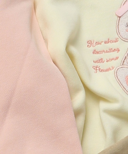 la poche biscuit（ラポシェビスキュイ）の「うさぎアップリケトレーナー（裏毛）（スウェット・キッズ・オフホワイト/ピンク・110/100/90/80/130/120）」の8枚目の写真